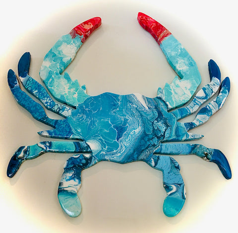 Fluid Art Work Blue Crab Cut Out
