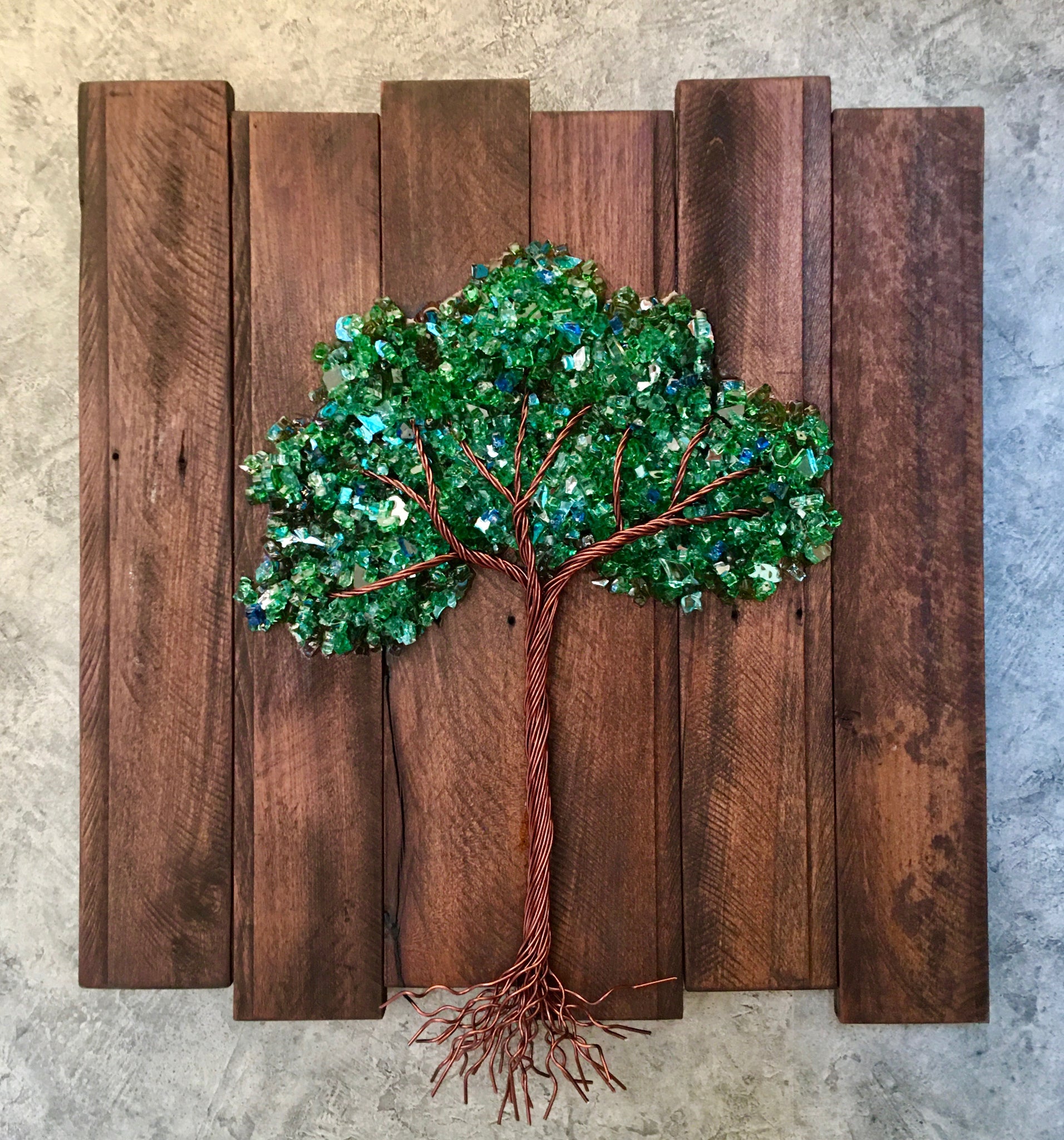 21' x 21' Square Brown Pallet Wood Tree of Life