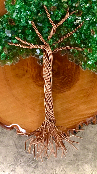 Mushroom Top Wood Cookie Tree of Life