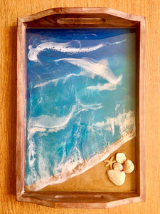 Beach Serving Tray with Shells