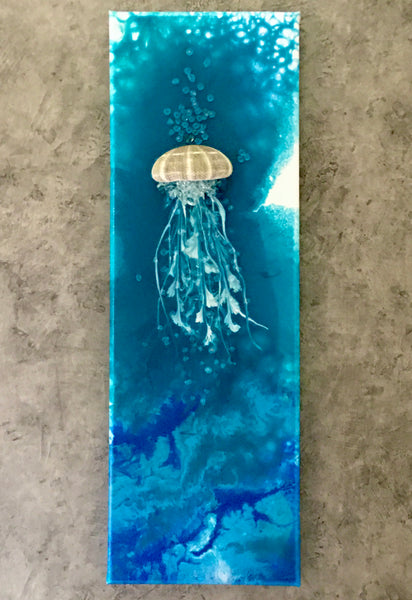 Acrylic Fluid Art Jelly Fish Beach Wall Decor