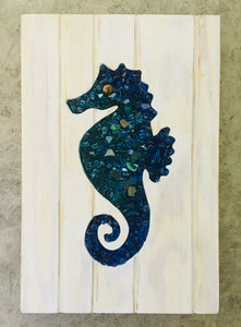 Seahorse Blue Tones Small Cut Out